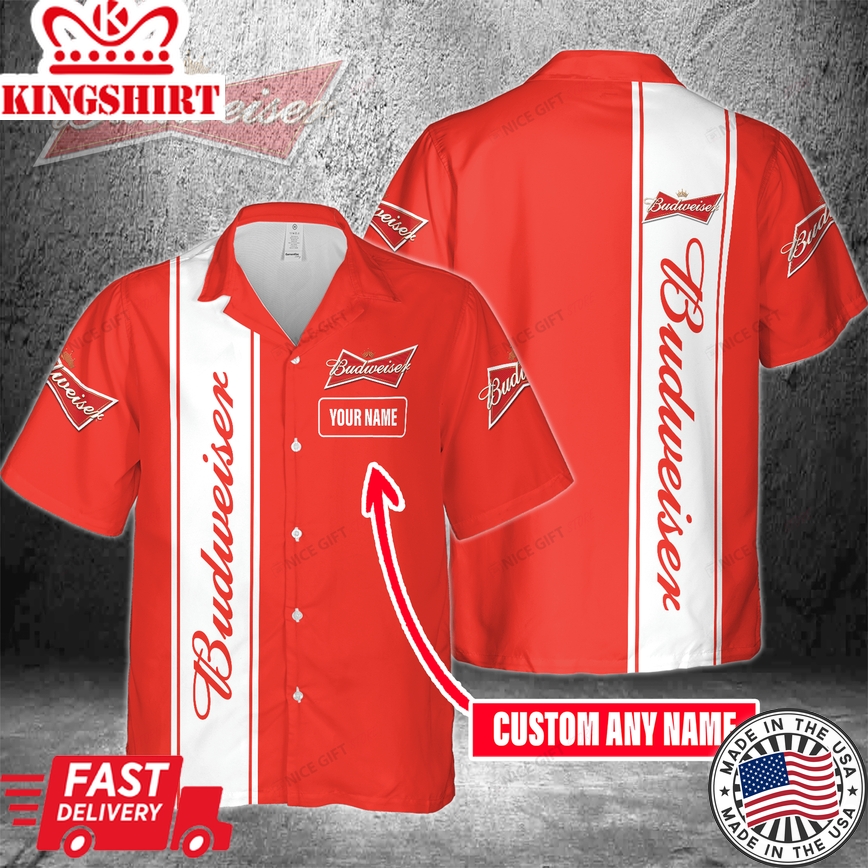 Budweiser Hawaiian Shirt With Your Name Customized