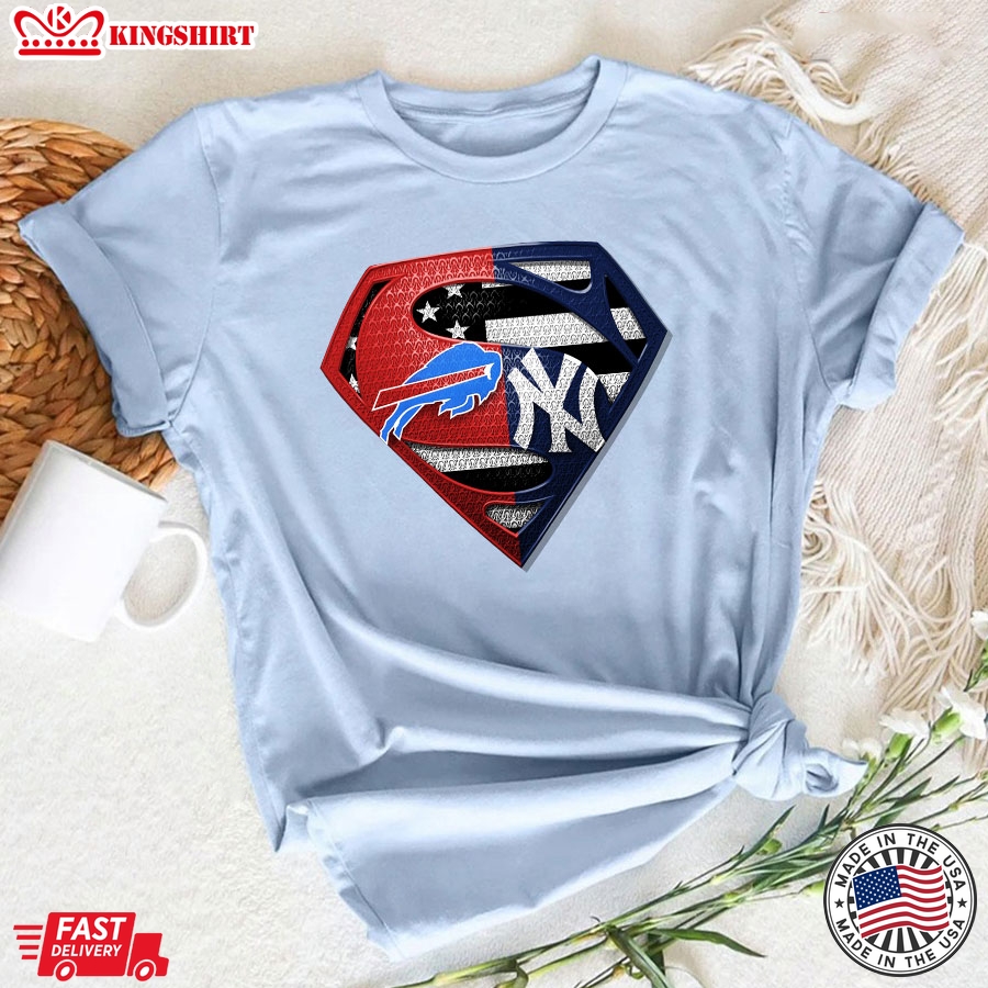 Buffalo Bills And New York Yankees Superman T-Shirt