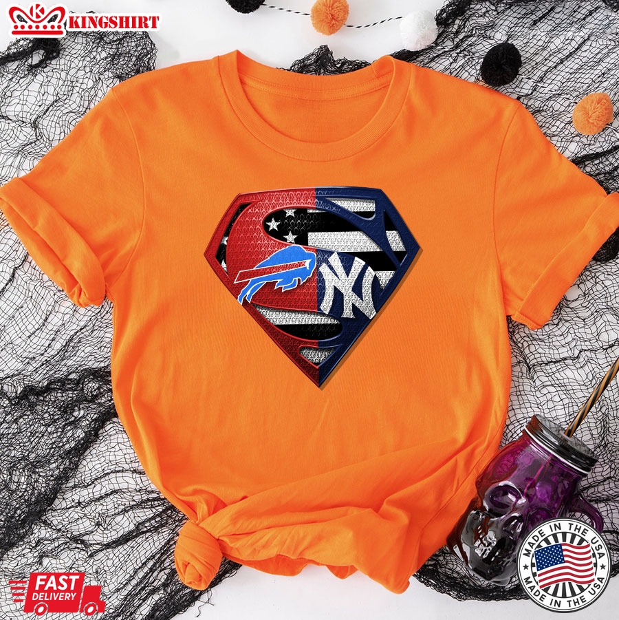 Buffalo Bills And New York Yankees Superman T-Shirt