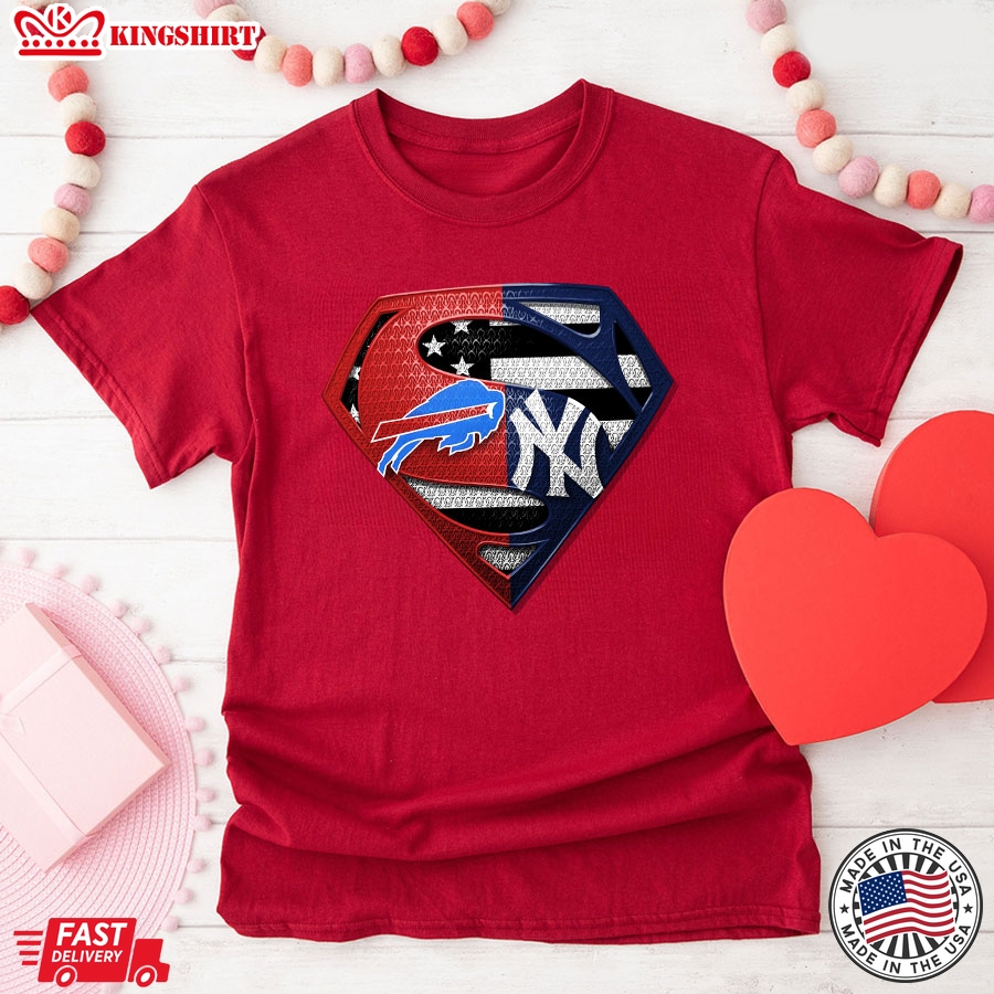 Buffalo Bills And New York Yankees Superman T-Shirt