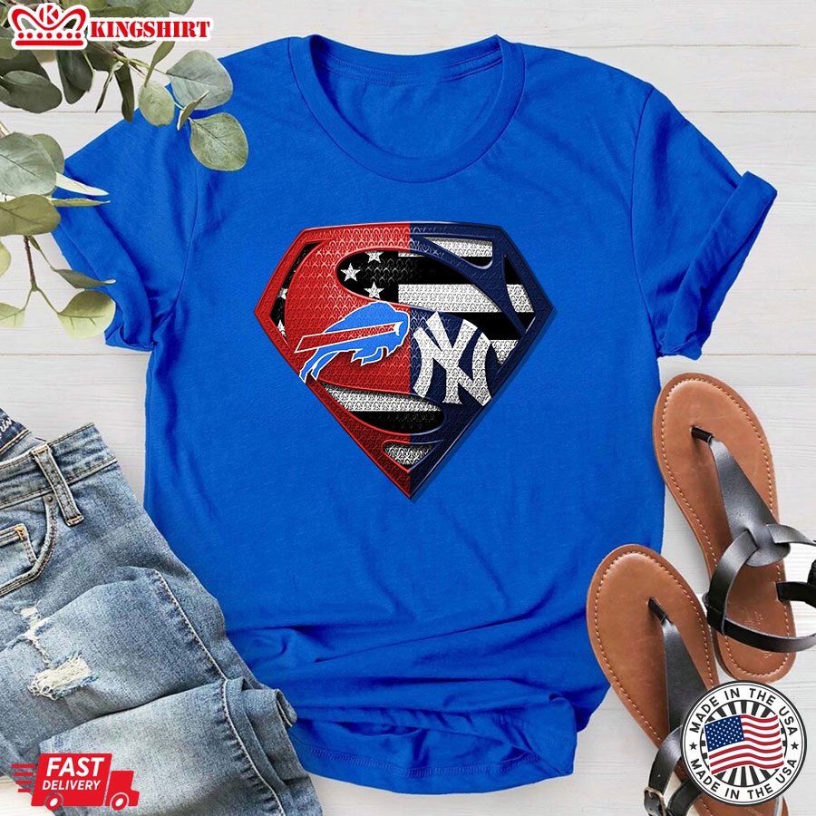 Buffalo Bills And New York Yankees Superman T-Shirt