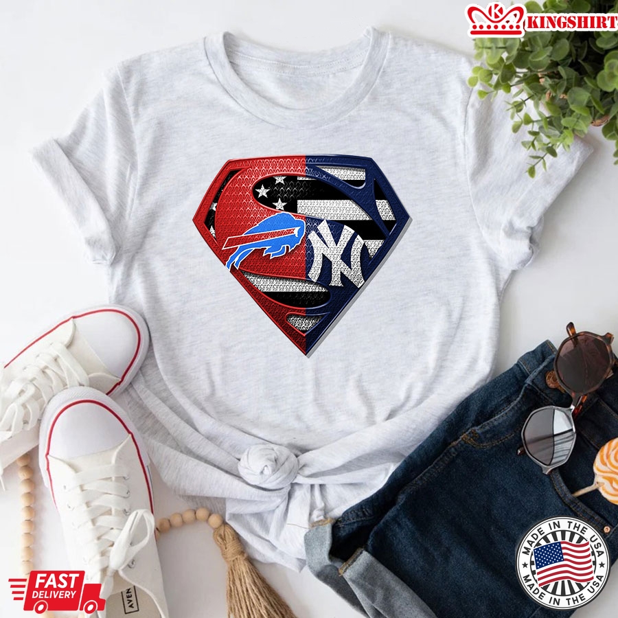 Buffalo Bills And New York Yankees Superman T-Shirt