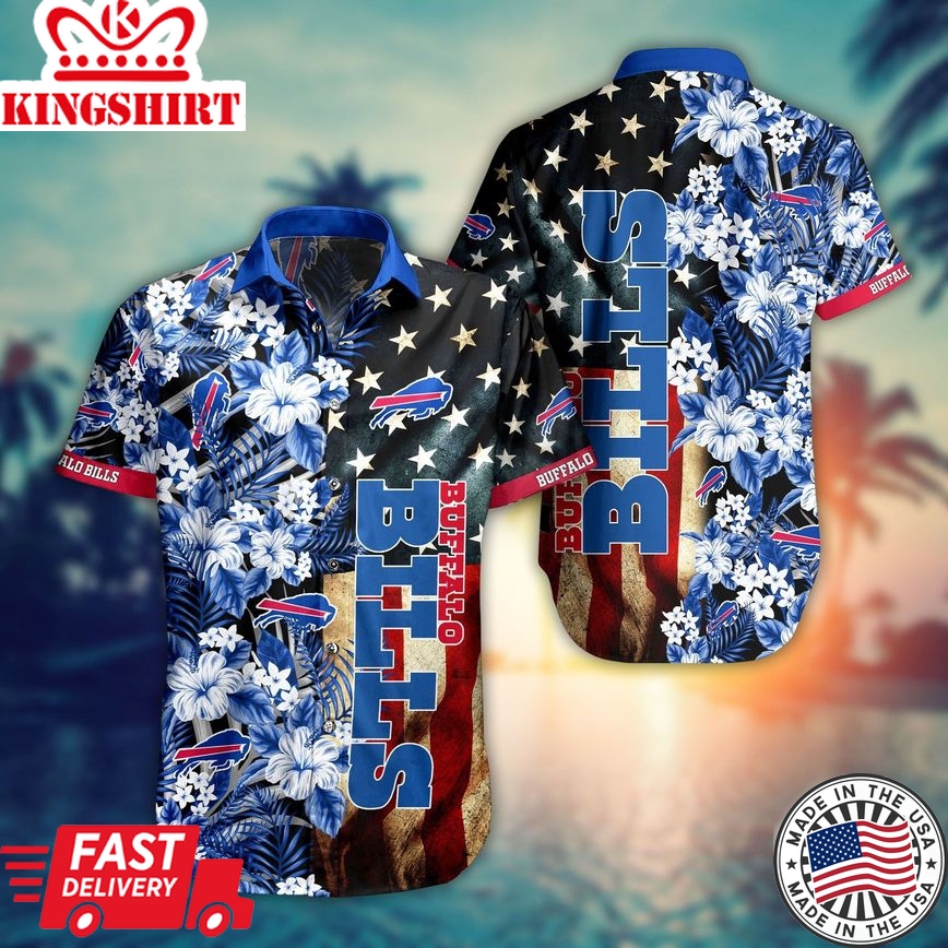 Buffalo Bills Hawaiian Shirt Buffalo Bills American Flag Hawaii Shirt Buffalo Bills Aloha Shirt