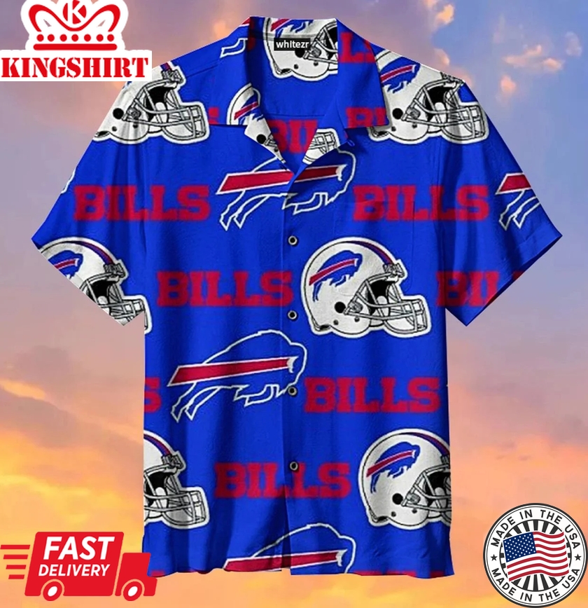 Buffalo Bills Hawaiian Shirt Buffalo Bills American Football Helmet Blue Hawaii Shirt Buffalo Bills Aloha Shirt