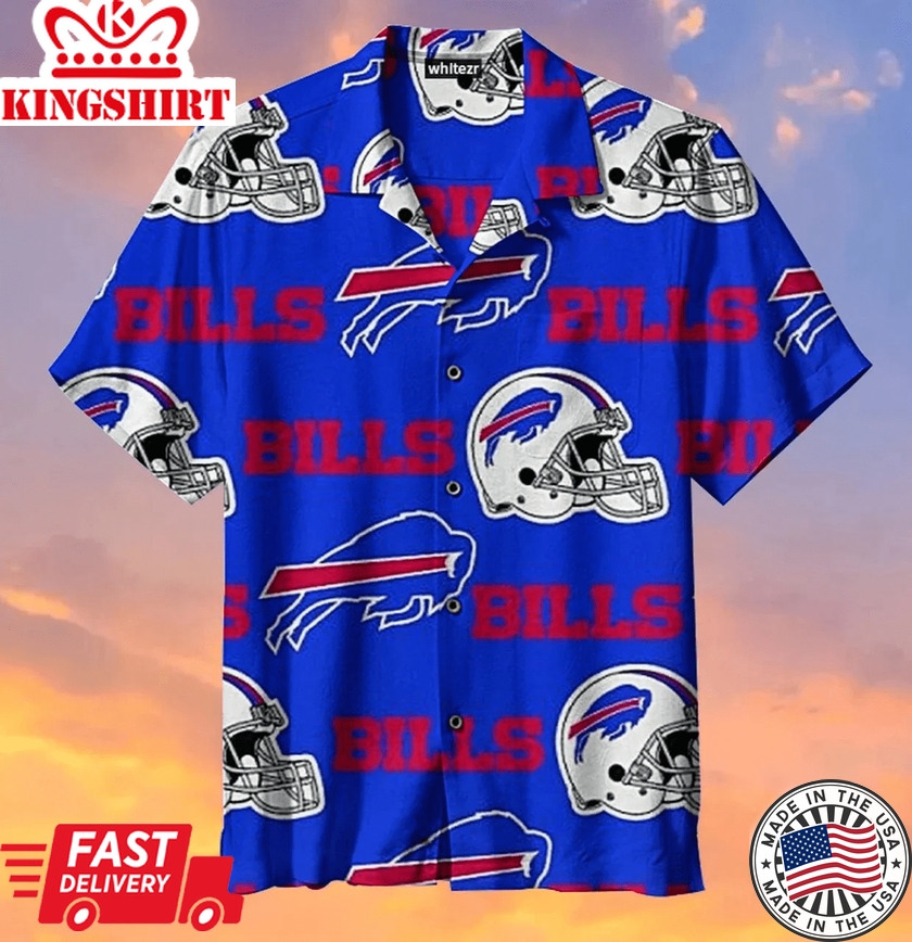 Buffalo Bills Trendy Hawaiian Shirt Buffalo Bills American Football Helmet Blue Hawaii Shirt Buffalo Bills Aloha Shirt