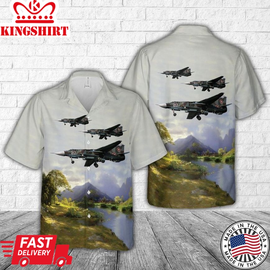 Bulgarian Air Force Mikoyan-Gurevich Mig-23Mld Trendy Hawaiian Shirt