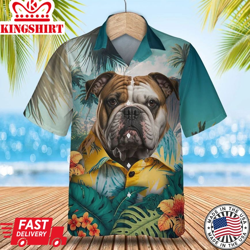 Bulldog Ai - 3D Tropical Trendy Hawaiian Shirt