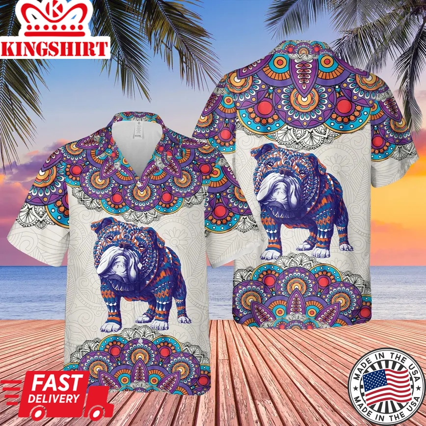 Bulldog Ingles Mandala Trendy Hawaiian Shirt For Aloha Shirt