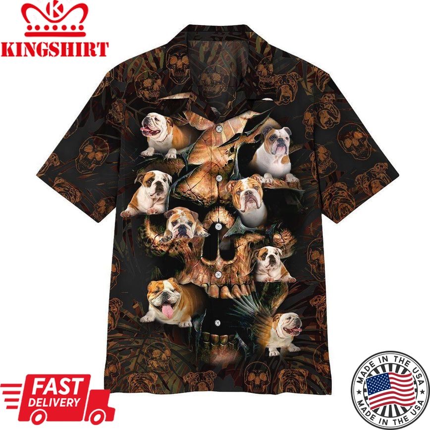 Bulldog Skull Trendy Hawaiian Shirt