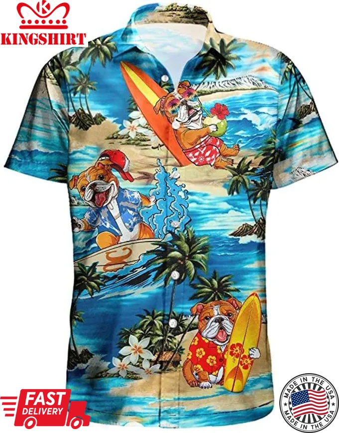 Bulldog Trendy Hawaiian Shirt