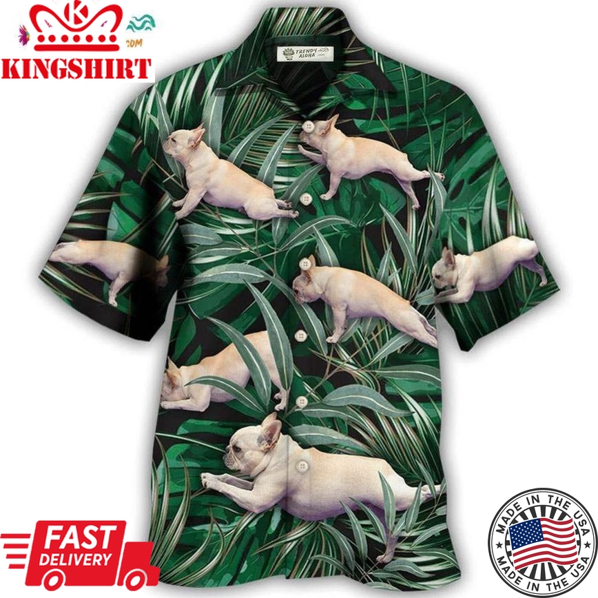 Bulldog Yoga Pose Tropical Hawaiian Shirt