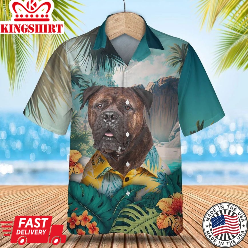 Bullmastiff - 3D Tropical Trendy Hawaiian Shirt