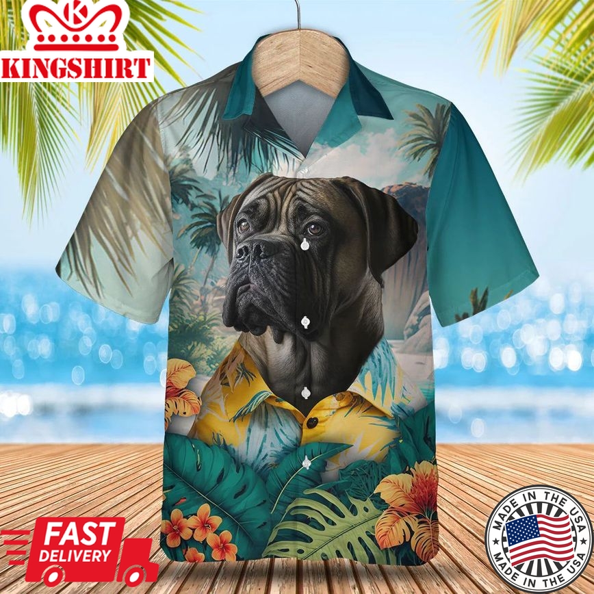 Bullmastiff Ai - 3D Tropical Trendy Hawaiian Shirt