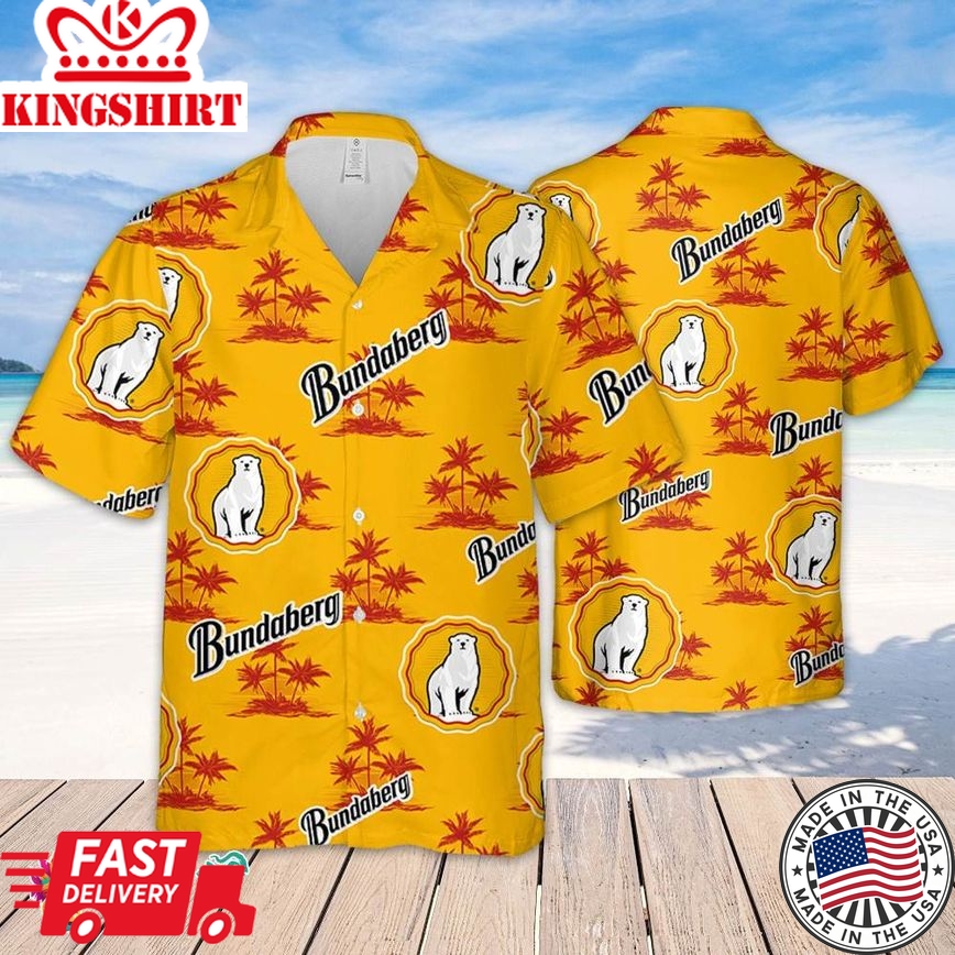 Bundaberg Hawaiian Coconut Island Pattern Hawaiian Beer Lover Shirt, Classic Flowers Beer Aloha Shirt