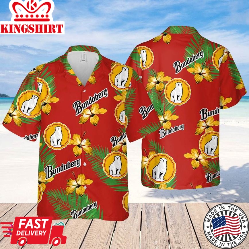 Bundaberg Hawaiian Hibiscus Flower Pattern,Tropical Beach Shirt, Hawaiian Flower Shirt, Hawaiian Beer Shirt