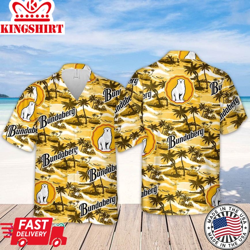 Bundaberg Hawaiian Sea Island Pattern Hawaiian Shirt, Summer Beer Hawaiian Shirt