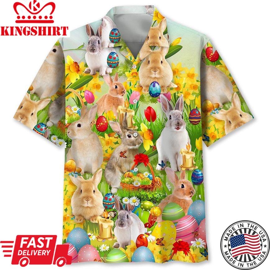 Bunny Easter Trendy Hawaiian Shirt Men