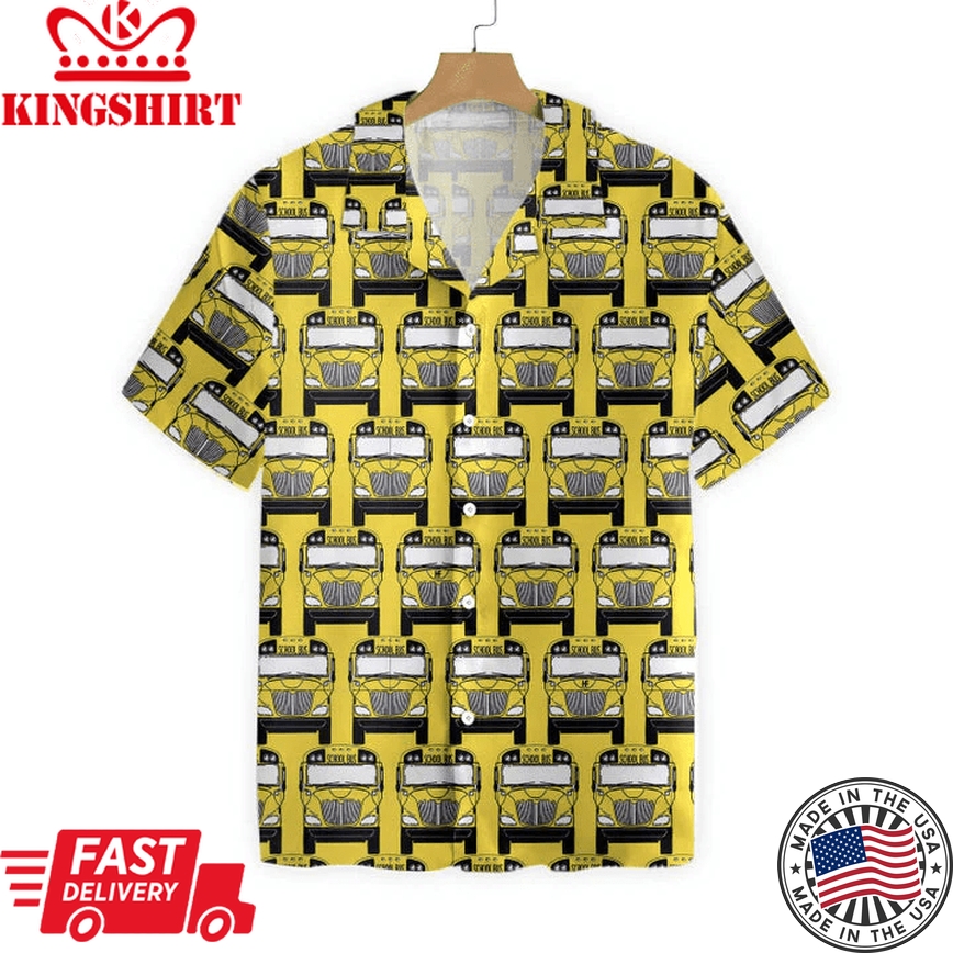 Bus Driver Hawaii Shirt, School Bus Trendy Hawaiian Shirt, Gift For Driver Dad, Grandpa