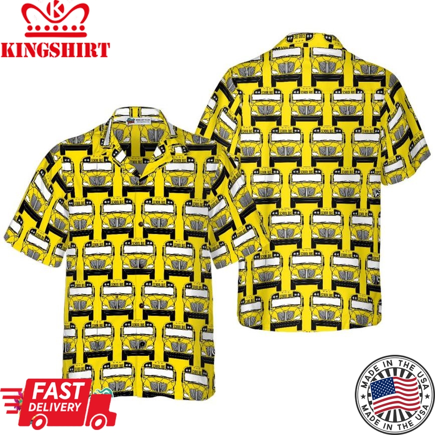 Bus Driver School Bus Pattern Hawaiian Shirt