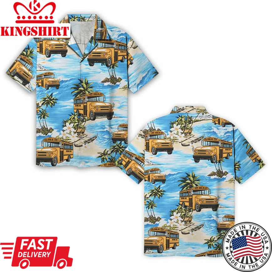 Bus Driver Trendy Hawaiian Shirt For Men, Summer Bus Driver Lover Gifts