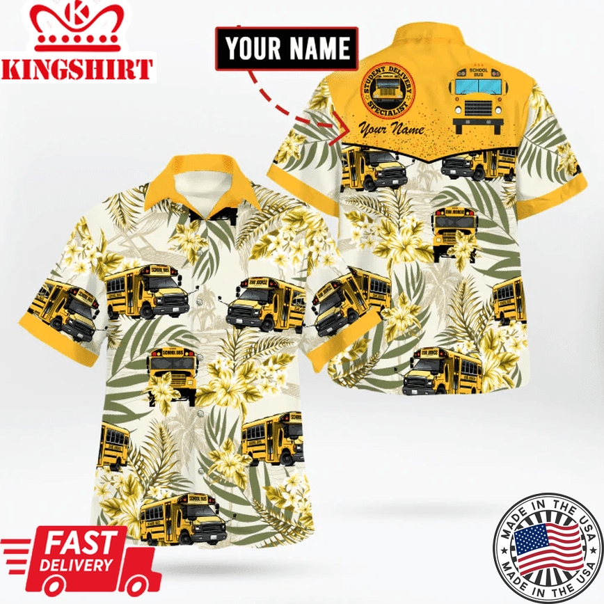 Bus Driver Trendy Hawaiian Shirt, School Bus Driver Shirt, Shirts For Bus Drivers