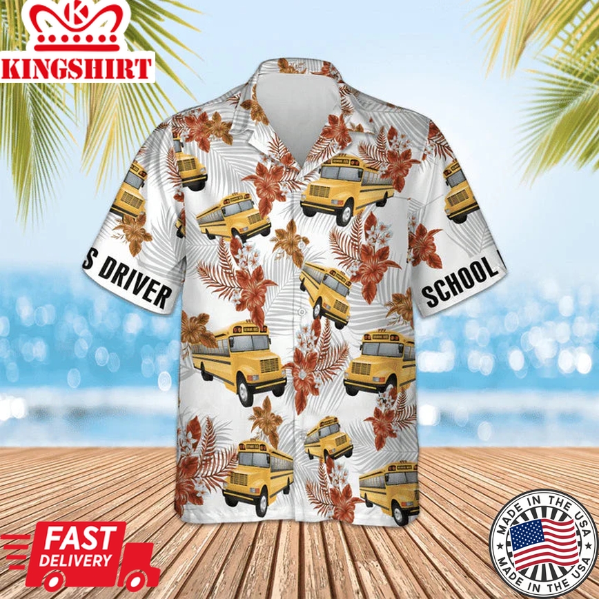 Bus Hawaiian Aloha Shirt, Summer Gift For Driver Dad, Grandpa