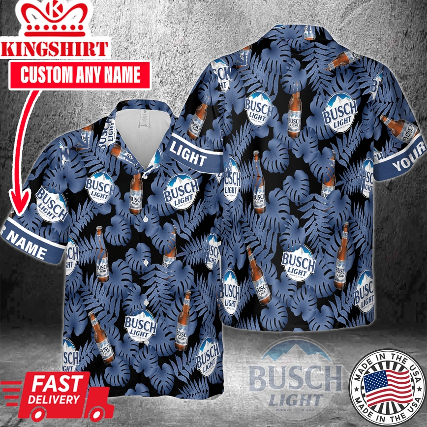 Busch Light Aloha Shirt With Personalized Name