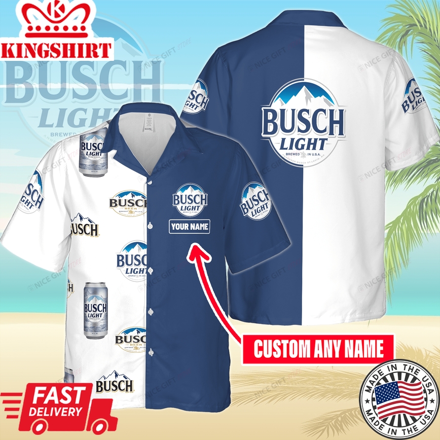 Busch Light Hawaiian Beach Shirt Customized Name