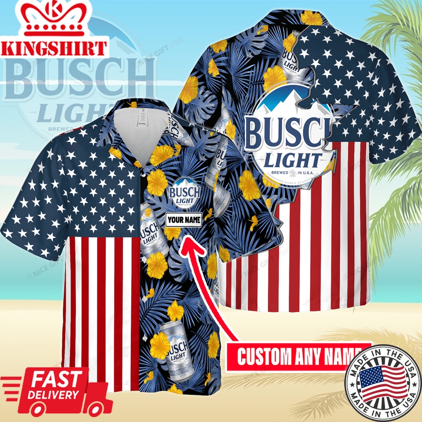 Busch Light Hawaiian Custom Name Vacation Shirt