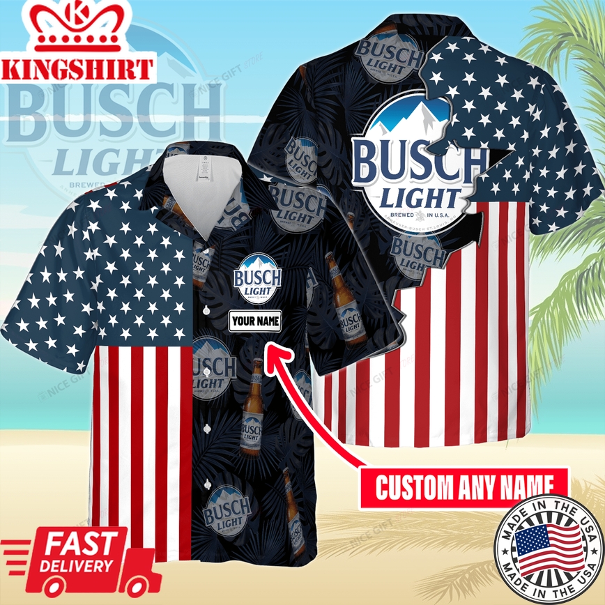 Busch Light Tropical Shirt Custom Name Feature