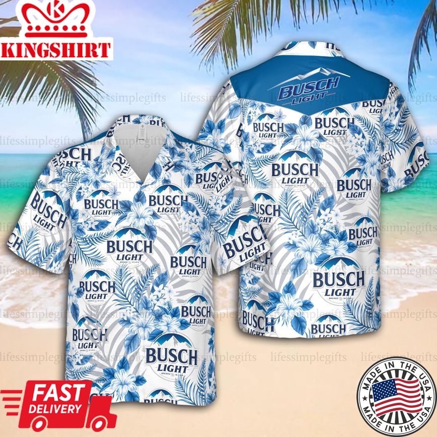 Busch Light Unisex Trendy Hawaiian Shirt Latte Beer Button Up