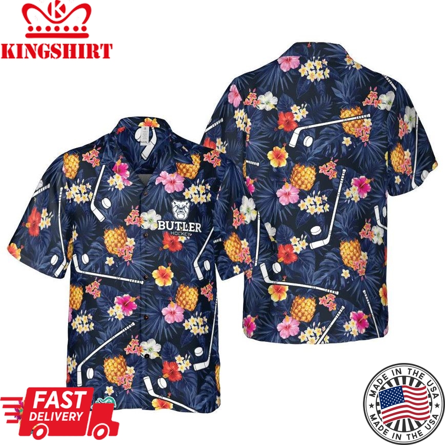 Butler Hockey Logo Hawaiian Shirt