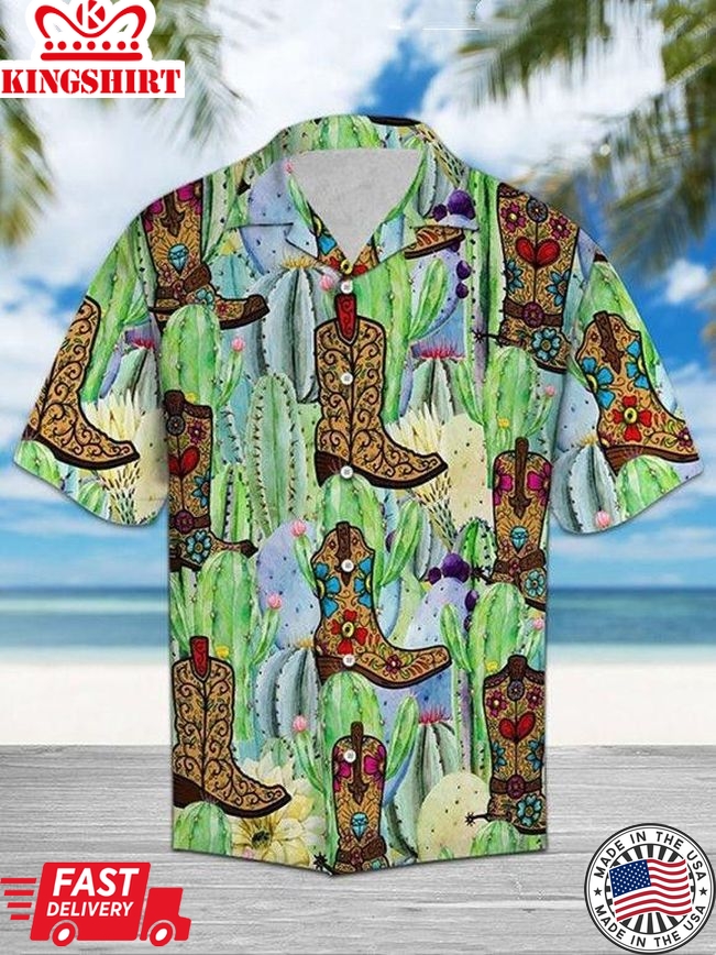 Cactus Boots Trendy Hawaiian Shirt