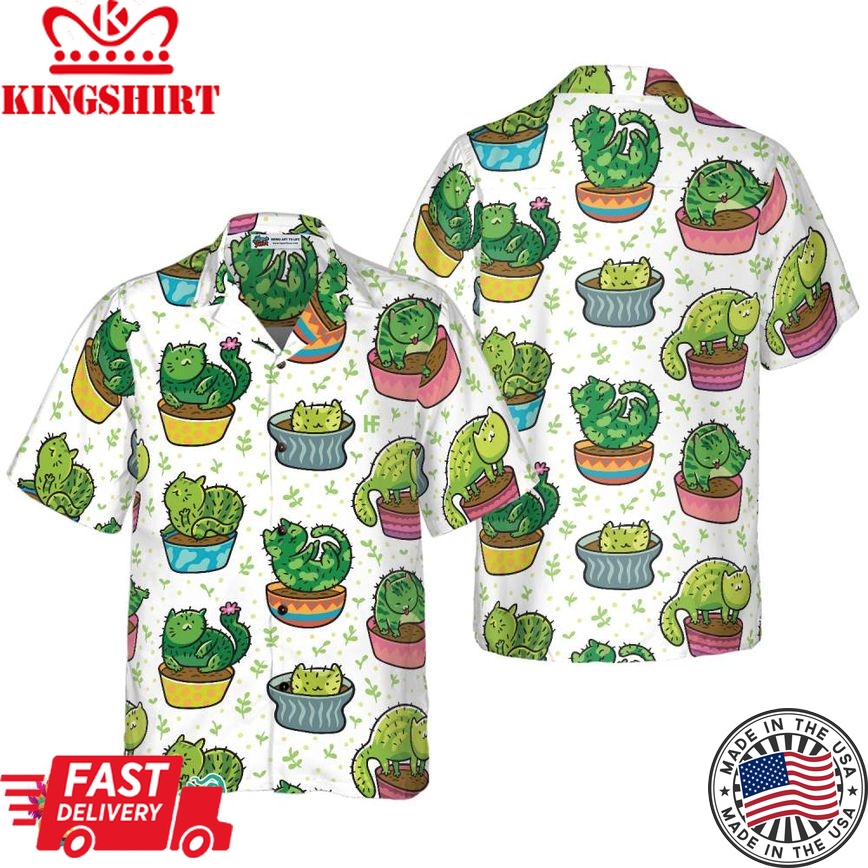 Cactus Cats Hawaiian Shirt