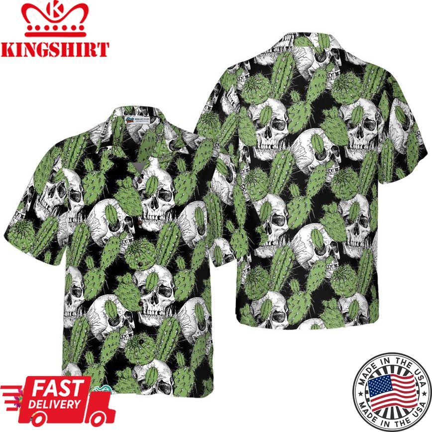 Cactus Skull Shirt For Men Hawaiian Shirt