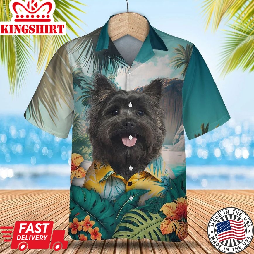 Cairn Terrier - 3D Tropical Trendy Hawaiian Shirt