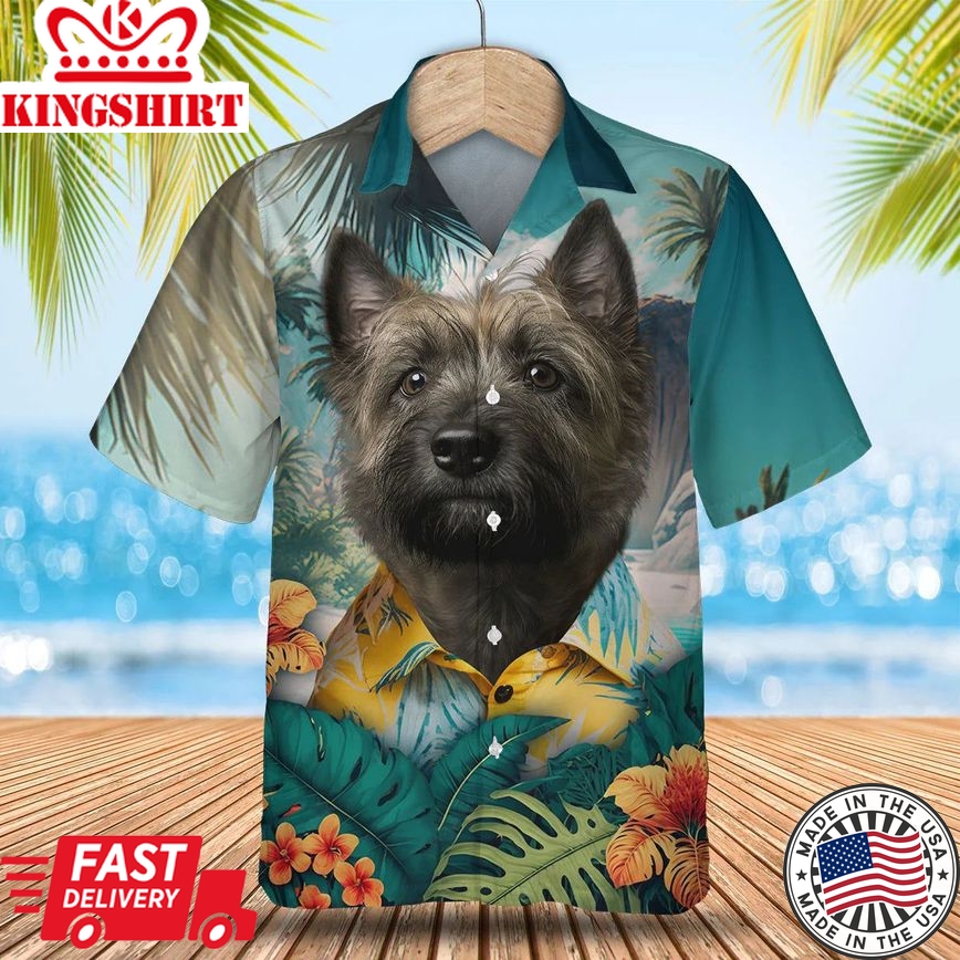 Cairn Terrier Ai - 3D Tropical Trendy Hawaiian Shirt