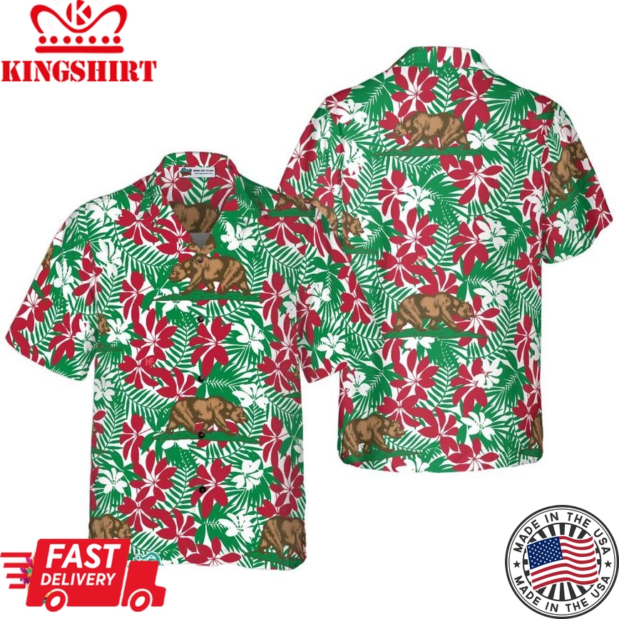 California Flag Seamless Pattern Usa Hawaiian Shirt