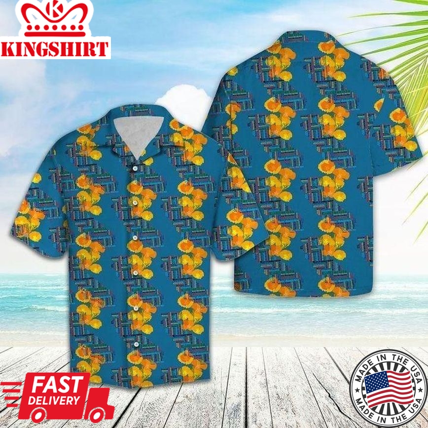 California Poppy Trendy Hawaiian Shirt