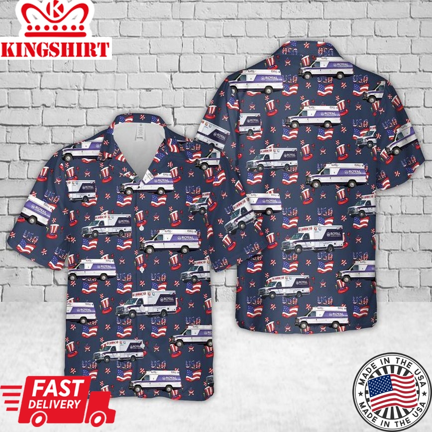 California Royal Ambulance, 4Th Of July Trendy Hawaiian Shirt For Men And Women