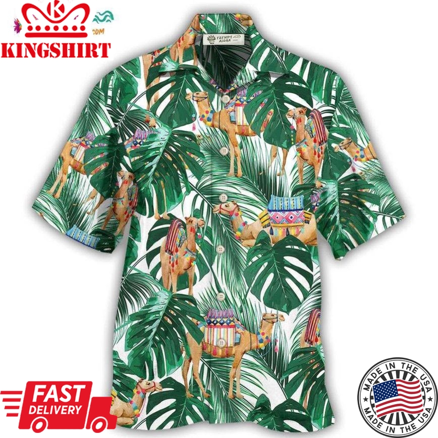 Camel In Tropical Forest Hawaiian Shirt