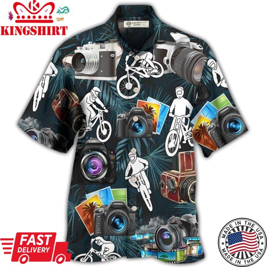 Camera I Like Cycling And Camera Hawaiian Shirt