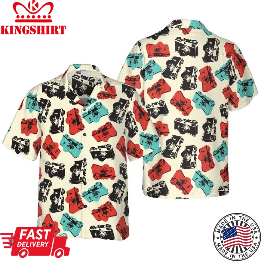 Camera Seamless Pattern Shirt For Men Hawaiian Shirt