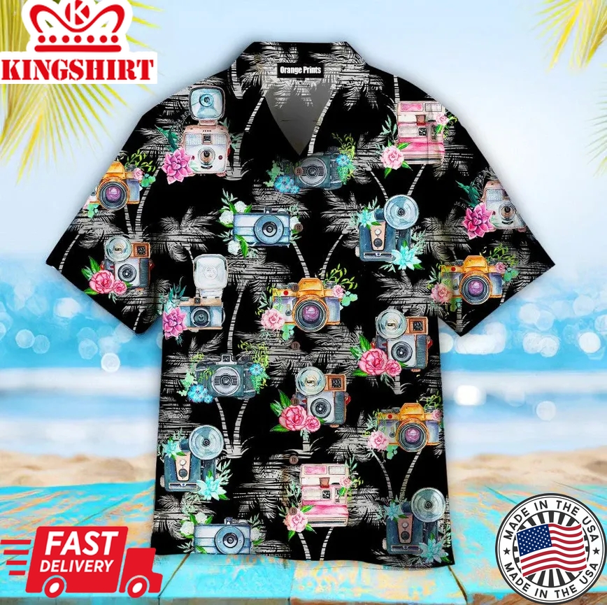 Camera Tropical Trendy Hawaiian Shirt