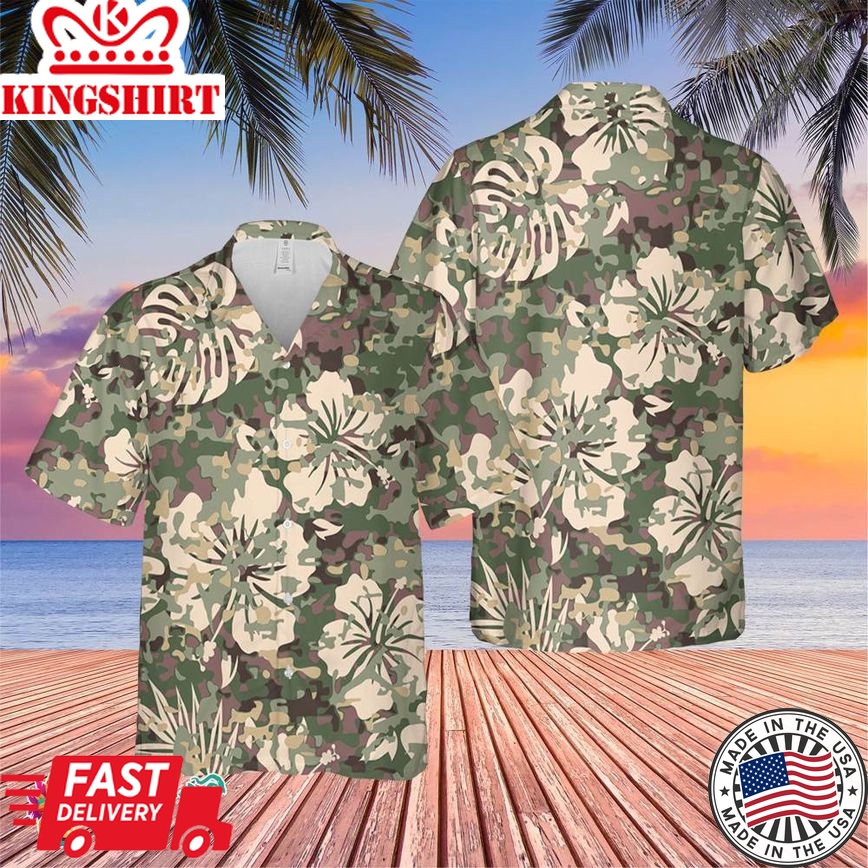 Camo Hawaiian Trending Hawaiian Shirt, Summer Vacation Hawaiian Shirt