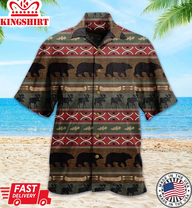 Camp Big Bear Brown Trendy Hawaiian Shirt 3D Summer Gifts