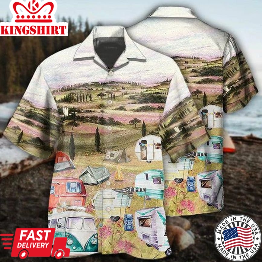 Camping Immense Meadow Art - Hawaiian Shirt