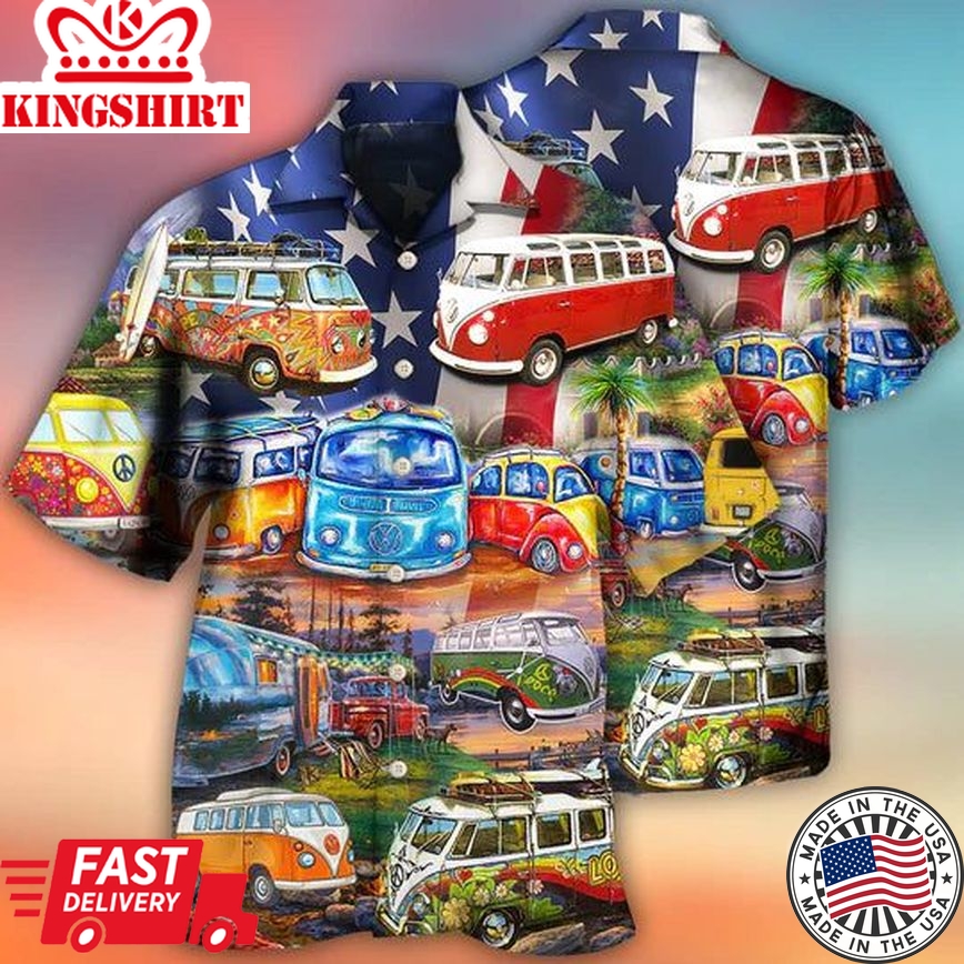 Camping Independence Day America - Hawaiian Shirt