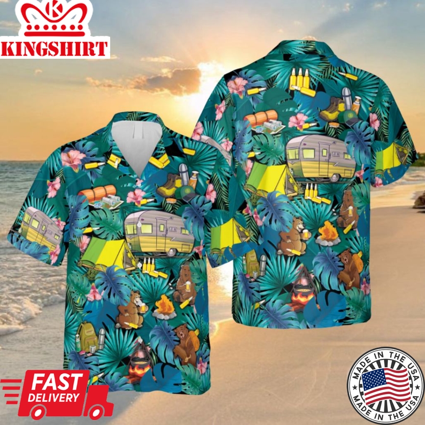 Camping Lovers Green Hawaii Shirt, Campife Shirt