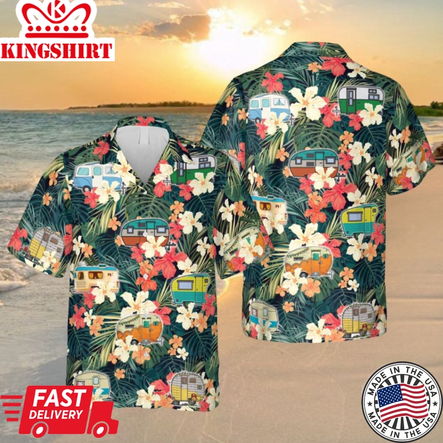 Camping Trendy Hawaiian Shirt, Campers Aloha 3D Clothing